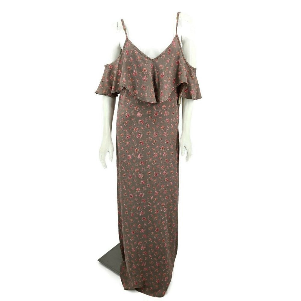 New Flynn Skye Dreamy Maxi Dress Womens XS Cold Shoulder Sweet Pea Rayon